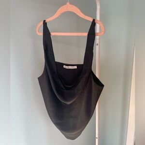 Abercrombie & Fitch Black Satin Cowl Neck Bustier Top